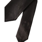Dolce & Gabbana Brown Solid 100% Silk Adjustable Tie KRA3382