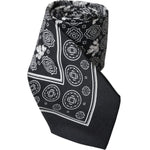 Dolce & Gabbana Black Patterned 100%Silk Adjustable Tie