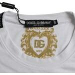 Dolce & Gabbana White Cotton Roundneck Short Sleeve T-shirt Dolce & Gabbana Gray