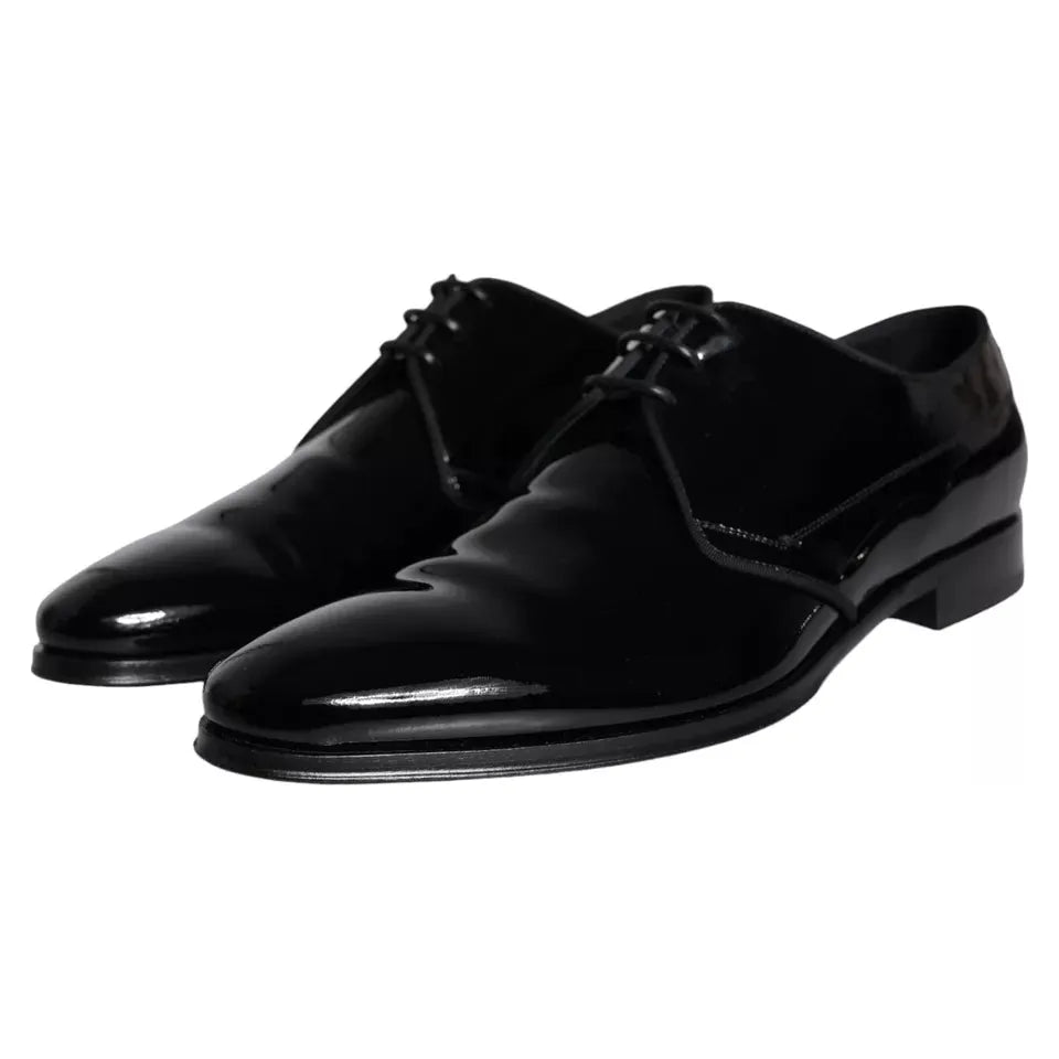 Dolce & Gabbana Black Calfskin Leather Derby Men Dress Shoes MV5708-39