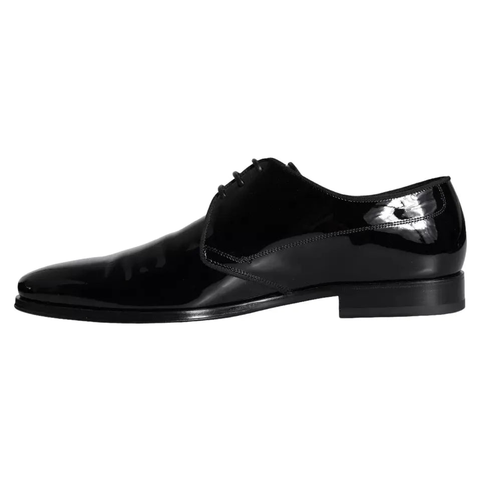 Dolce & Gabbana Black Calfskin Leather Derby Men Dress Shoes MV5708-39
