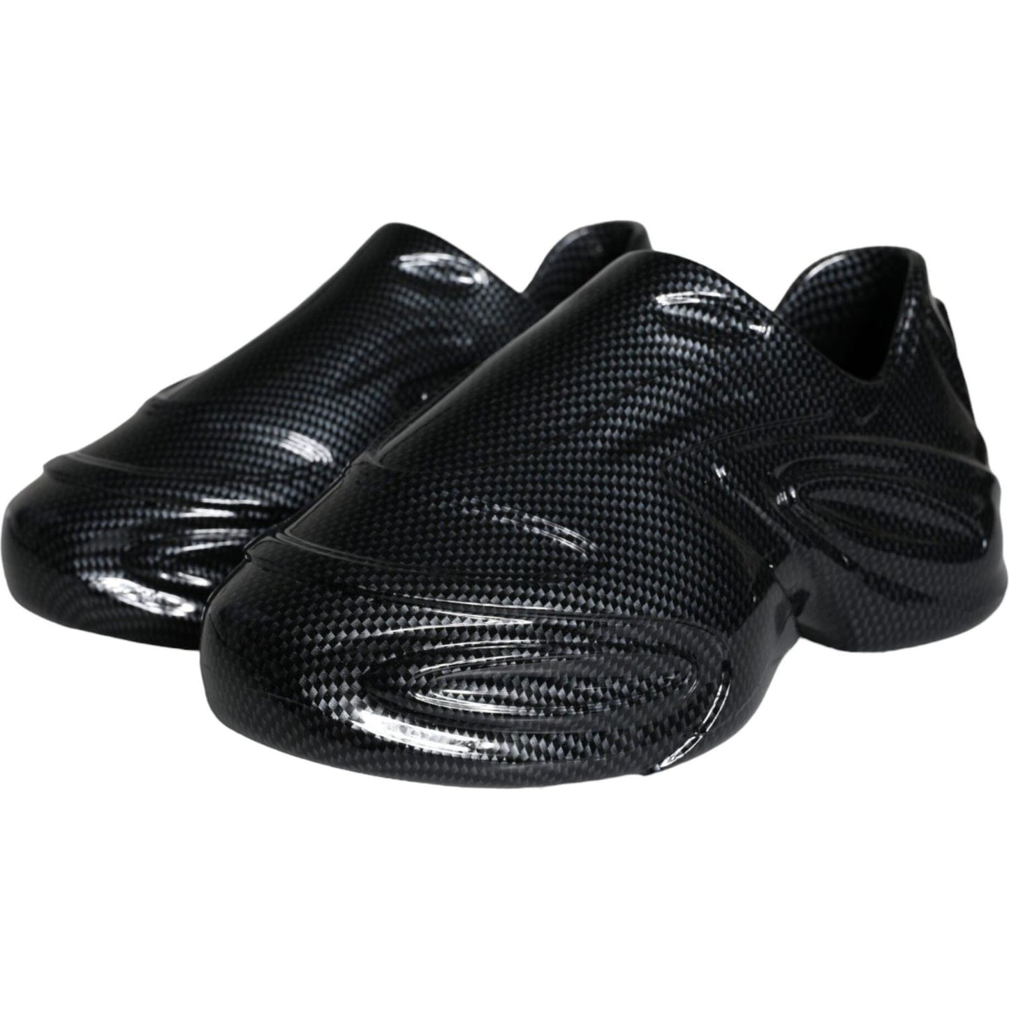 Dolce & Gabbana Black Foiled Rubber Toy Low Top Men Sneakers Shoes Dolce & Gabbana Black
