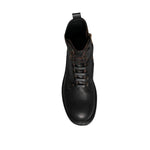 Dolce & Gabbana Black Lace Up Mid Calf Boots Men Shoes