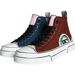 Dolce & Gabbana Multicolor Patchwork High Top Sneaker Shoes MV5877-44