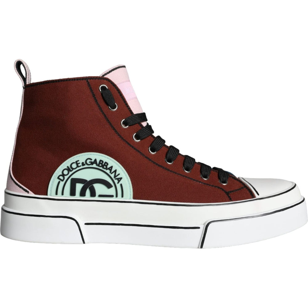 Dolce & Gabbana Multicolor Patchwork High Top Sneaker Shoes MV5877-44