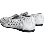 Dolce & Gabbana White Woven Leather Slip On Loafers Men Shoes MV5899-40