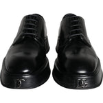 Dolce & Gabbana Black Calf Leather Derby Formal Dress Shoes MV6026-45