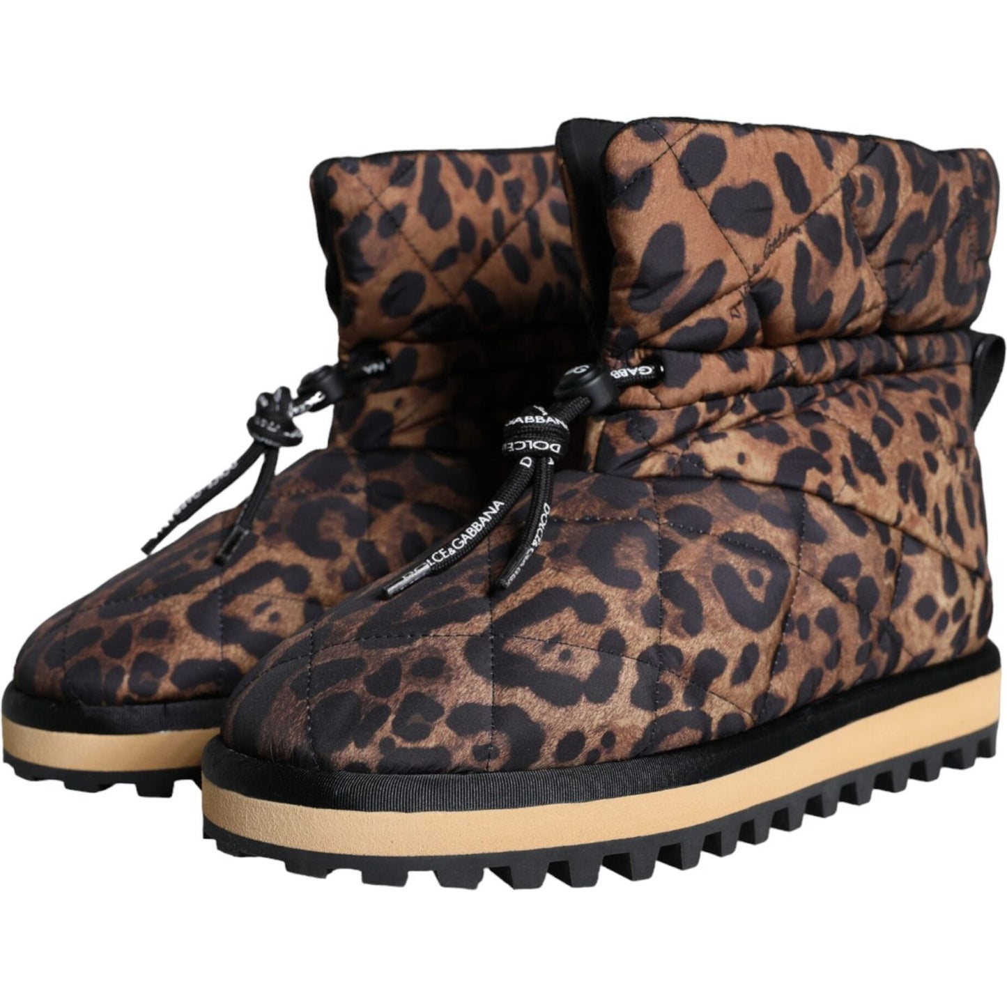 Dolce & Gabbana Brown Leopard Ankle Boots Padded Shoes Dolce & Gabbana Dark Slate Gray