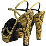 Dolce & Gabbana Yellow Exotic Leather Ankle Strap Heels Sandals Shoes LA11322-39