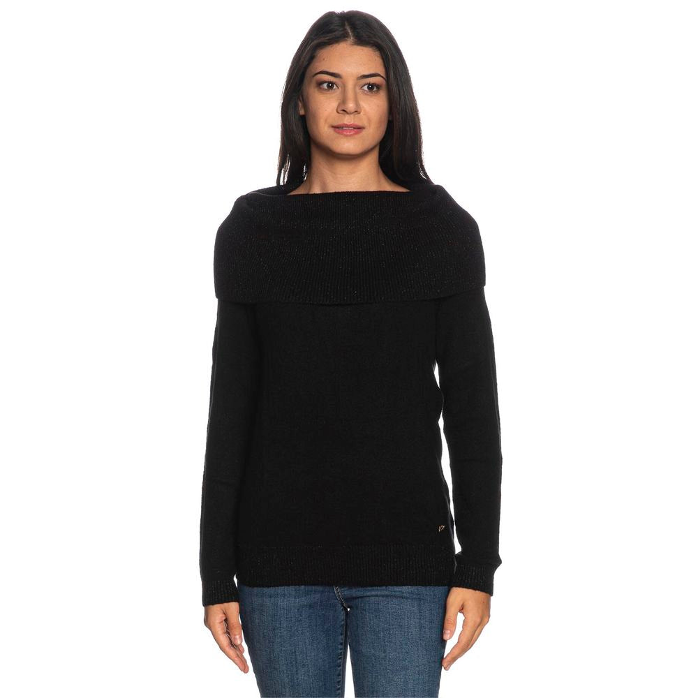 Yes Zee Black Viscose Sweater YE-13727-XS