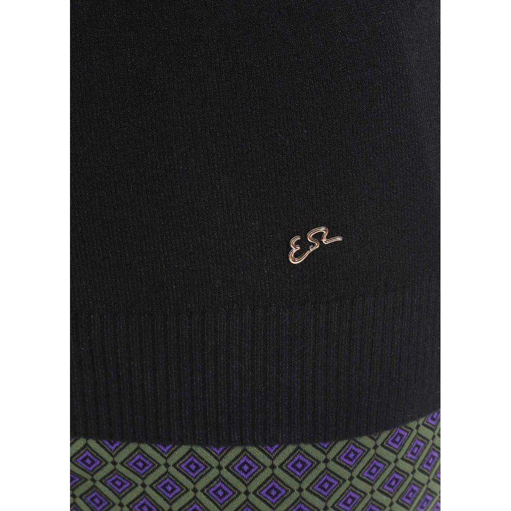Yes Zee Black Viscose Sweater YE-13715-XS