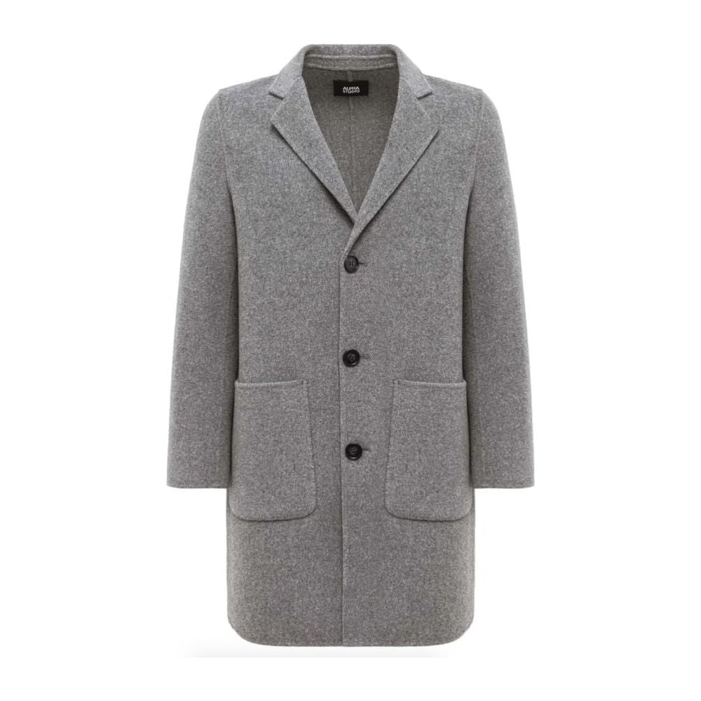 Alpha Studio Gray Wool Jacket Alpha Studio Slate Gray