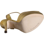 Dolce & Gabbana Gold Bette Leather Heels Sandals Shoes LA11516-40