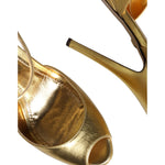Dolce & Gabbana Gold Bette Leather Heels Sandals Shoes LA11516-40