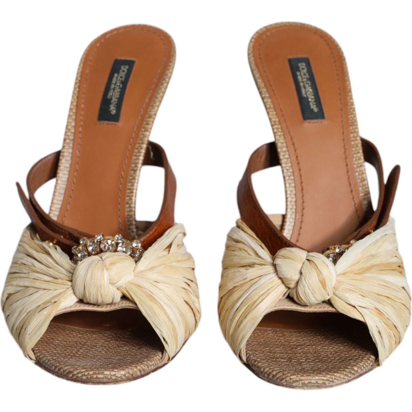 Dolce & Gabbana Multicolor Crystal Slides Heel Sandals Shoes Dolce & Gabbana Sienna