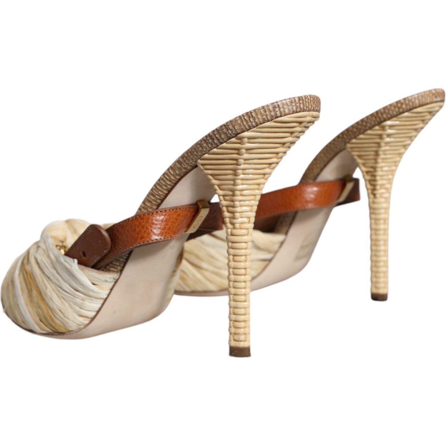 Dolce & Gabbana Multicolor Crystal Slides Heel Sandals Shoes Dolce & Gabbana Rosy Brown