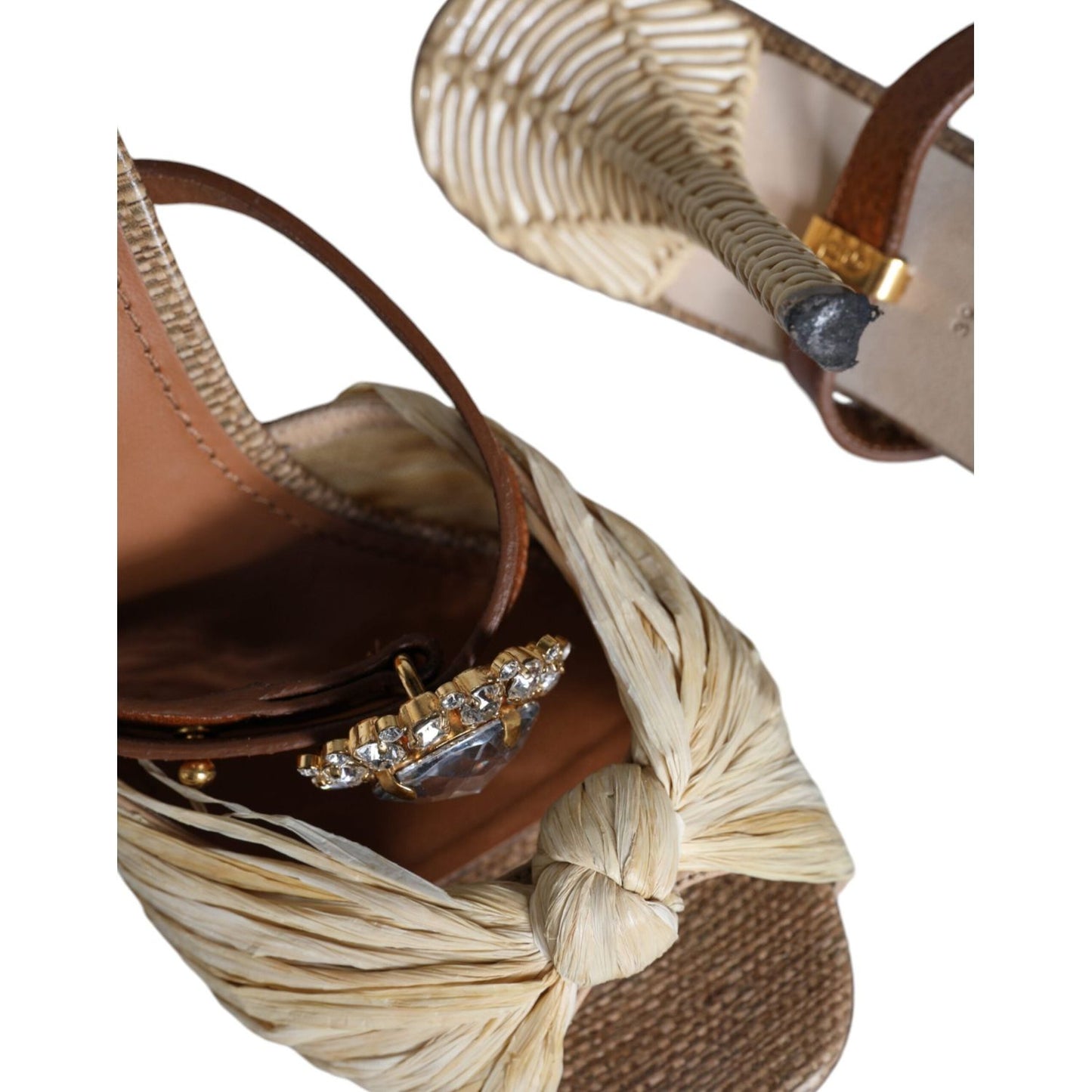 Dolce & Gabbana Multicolor Crystal Slides Heel Sandals Shoes Dolce & Gabbana Rosy Brown
