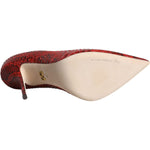 Dolce & Gabbana Red Leather Stiletto High Heels Pumps Shoes LA11505-36.5