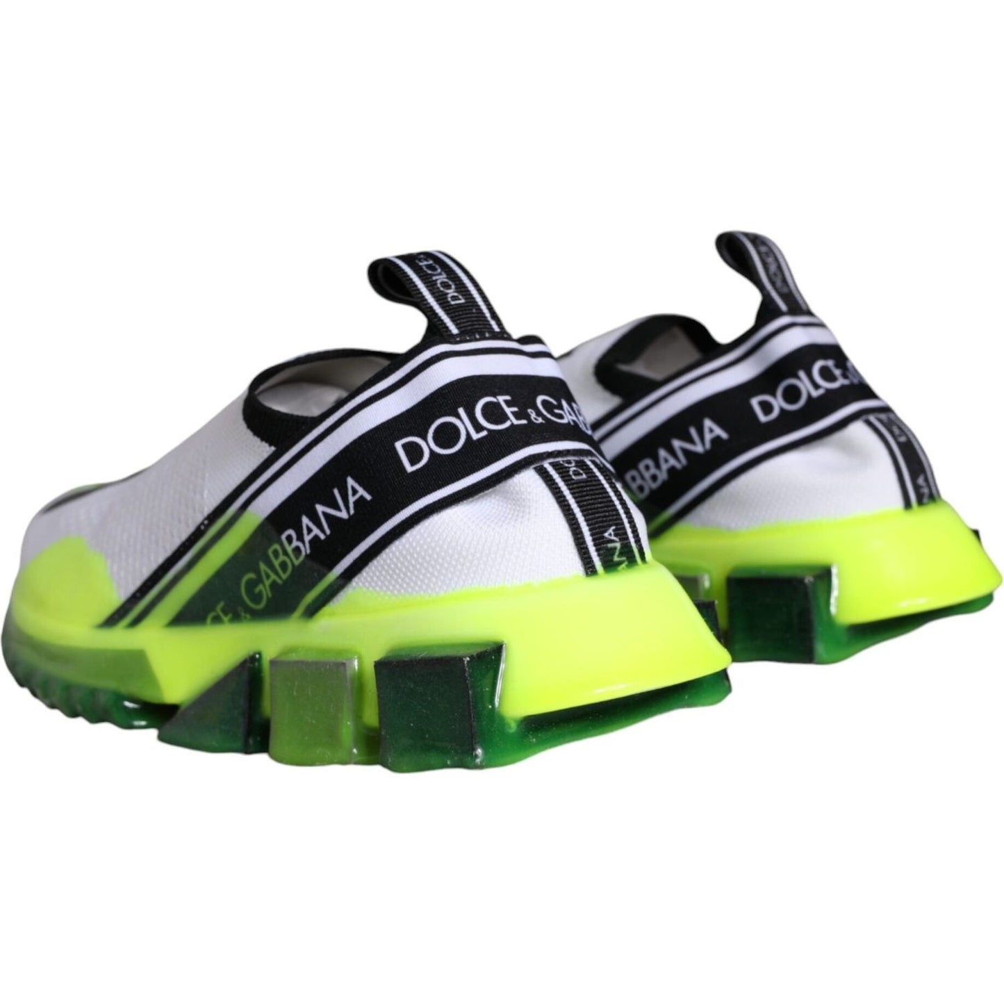 Dolce & Gabbana White Yellow Slip On Sorrento Sneakers Shoes Dolce & Gabbana Dark Slate Gray