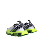Dolce & Gabbana White Yellow Slip On Sorrento Sneakers Shoes LA11495-37