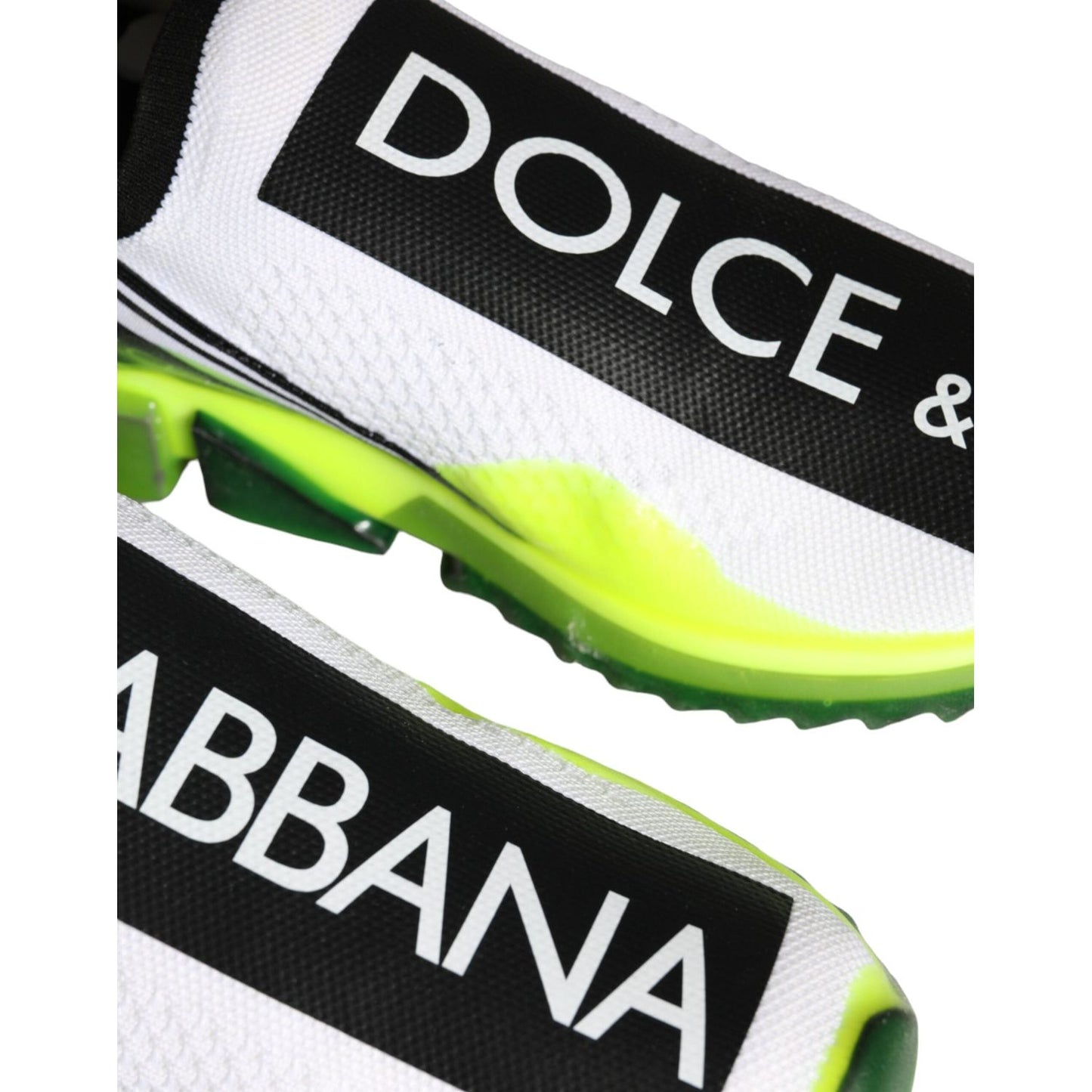 Dolce & Gabbana White Yellow Slip On Sorrento Sneakers Shoes Dolce & Gabbana Black