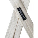 Dolce & Gabbana Off White Patterned Silk Adjustable Men Tie KRA3373