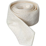 Dolce & Gabbana Off White Patterned Silk Adjustable Men Tie KRA3373