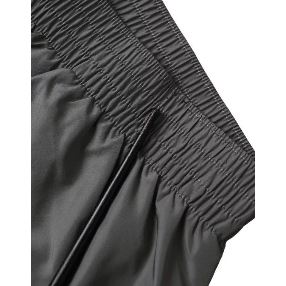 Dolce & Gabbana Dark Gray Polyester Beachwear Shorts Swimwear Men Dolce & Gabbana Dark Slate Gray