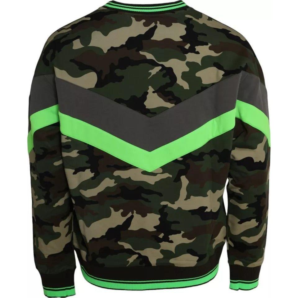 Dolce & Gabbana Multicolor Camouflage Sweatshirt Sweater Dolce & Gabbana Black