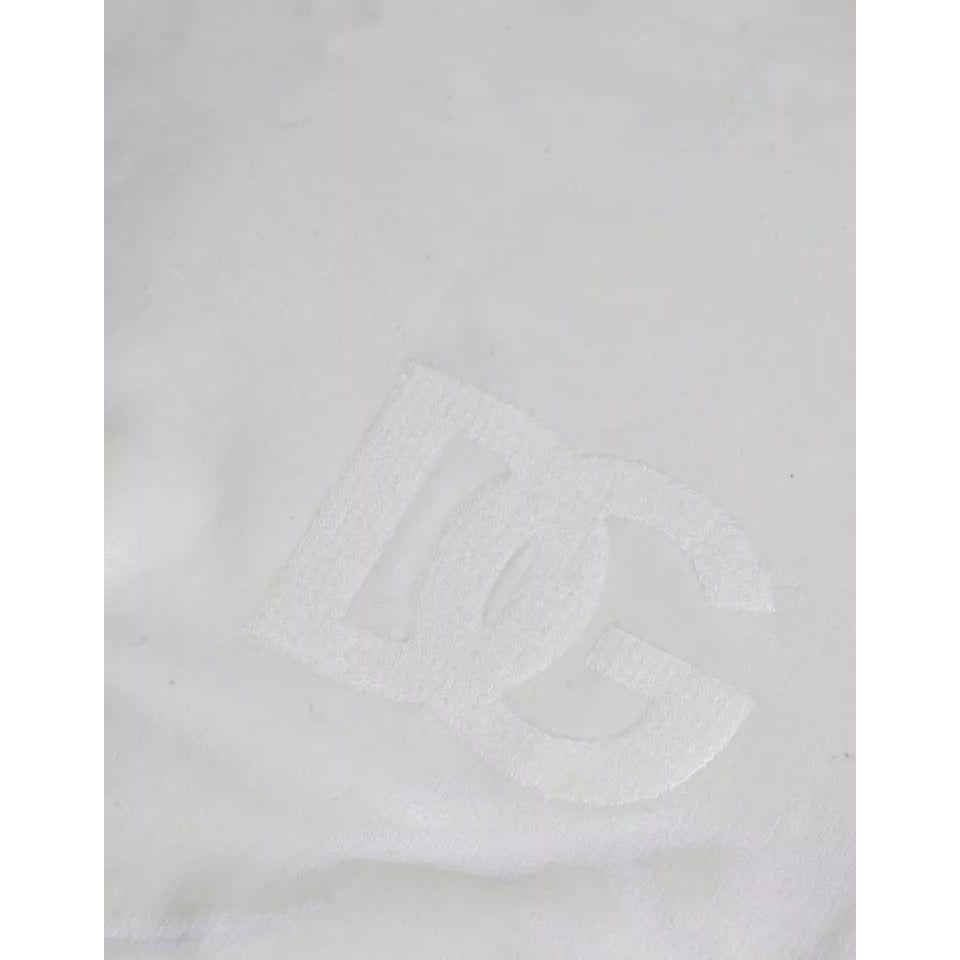 Dolce & Gabbana White Cotton Crew Neck Sweatshirt Sweater Dolce & Gabbana Light Gray