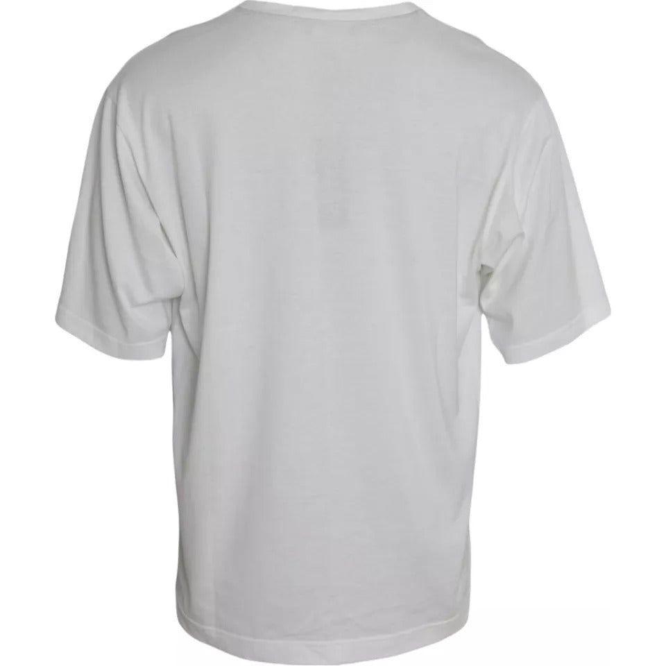 Dolce & Gabbana White Logo Round Neck Short Sleeves T-shirt Dolce & Gabbana Gray