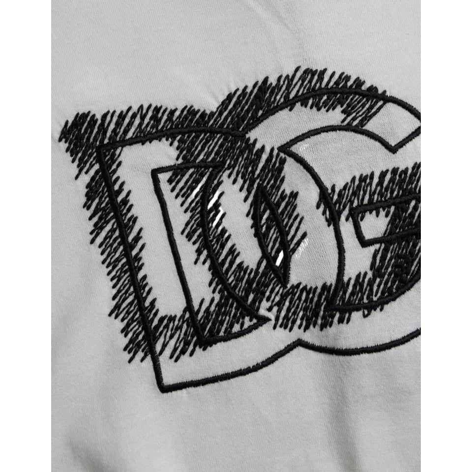 Dolce & Gabbana White Logo Round Neck Short Sleeves T-shirt Dolce & Gabbana Gray