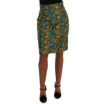 Dolce & Gabbana Multicolor Jacquard Straight Pencil Skirt SKI1031-5