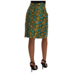 Dolce & Gabbana Multicolor Jacquard Straight Pencil Skirt SKI1031-5