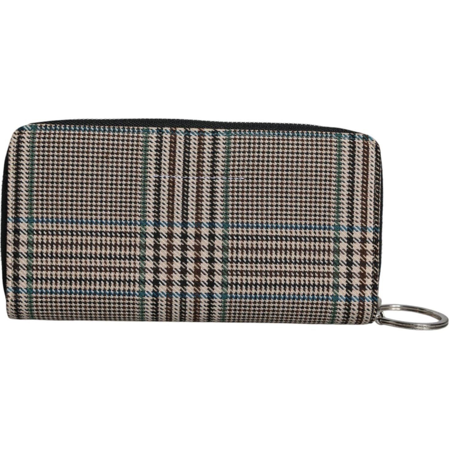 MM6 Maison Margiela Multicolor Houndstooth Continental Zip Around Clutch Wallet MM6 Maison Margiela Dark Slate Gray