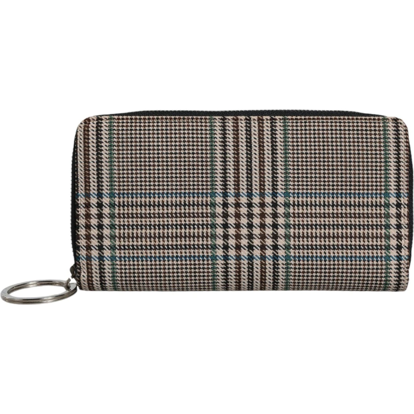 MM6 Maison Margiela Multicolor Houndstooth Continental Zip Around Clutch Wallet MM6 Maison Margiela Dark Slate Gray