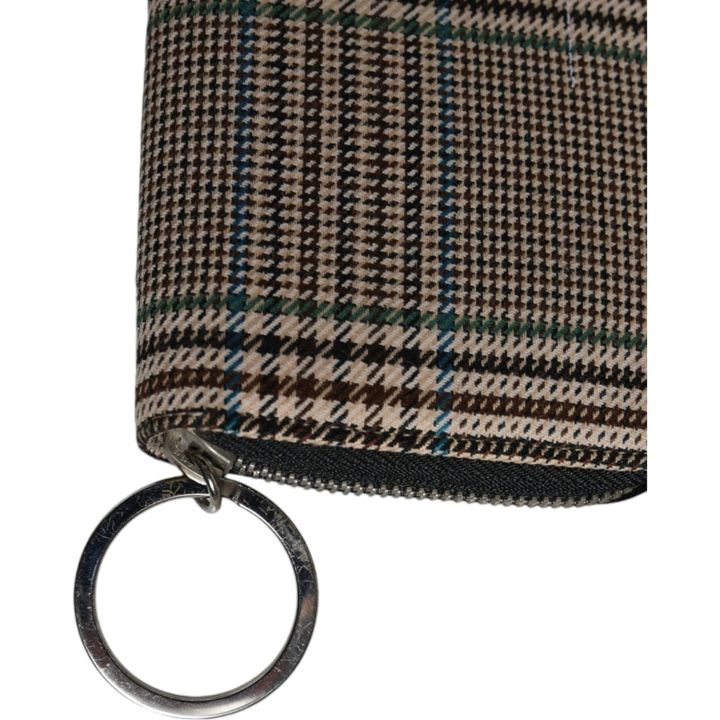 MM6 Maison Margiela Multicolor Houndstooth Continental Zip Around Clutch Wallet MM6 Maison Margiela Dark Slate Gray