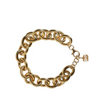 Dolce & Gabbana Gold Tone Brass Maxi Chain Lobster Clasp Logo Bracelet