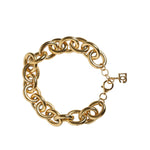Dolce & Gabbana Gold Tone Brass Maxi Chain Lobster Clasp Logo Bracelet