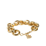 Dolce & Gabbana Gold Tone Brass Maxi Chain Lobster Clasp Logo Bracelet