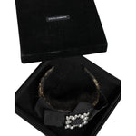 Dolce & Gabbana Black Hair Parrucchiera Crystal Headband Diadem SMY10350