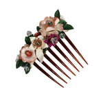 Dolce & Gabbana Brown Plastic Crystal Floral Women Hair Comb SMY10348