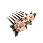 Dolce & Gabbana Brown Plastic Crystal Floral Women Hair Comb SMY10348