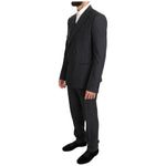 Dolce & Gabbana Gray Wool Silk Double Breasted Slim Suit KOS1104-1