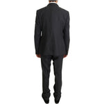 Dolce & Gabbana Gray Wool Silk Double Breasted Slim Suit KOS1104-1