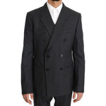 Dolce & Gabbana Gray Wool Silk Double Breasted Slim Suit KOS1104-1