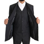 Dolce & Gabbana Gray Wool Silk Double Breasted Slim Suit KOS1104-1