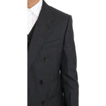 Dolce & Gabbana Gray Wool Silk Double Breasted Slim Suit KOS1104-1