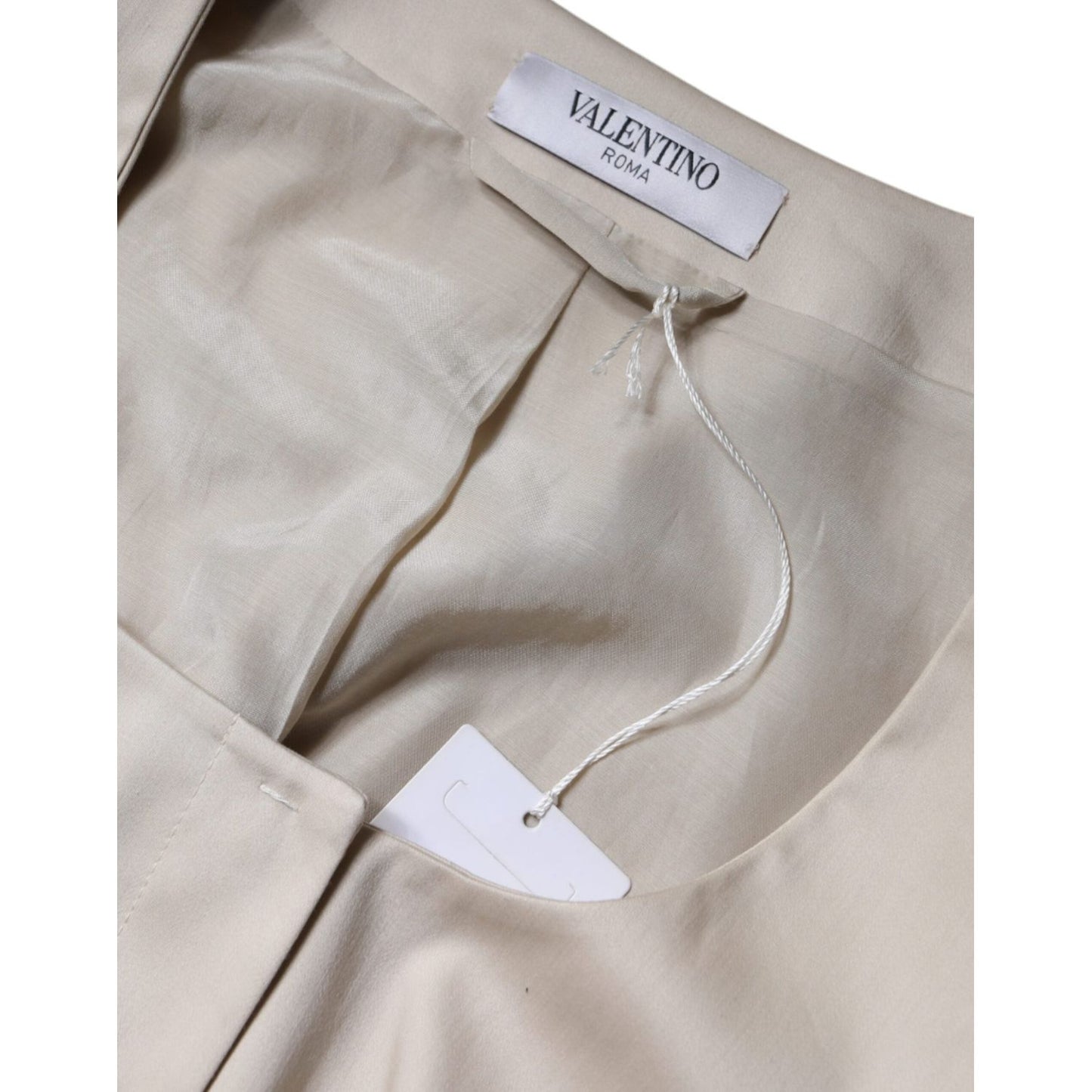 Valentino Beige Cotton Long Sleeves Round Neck Blazer Jacket Valentino Gray