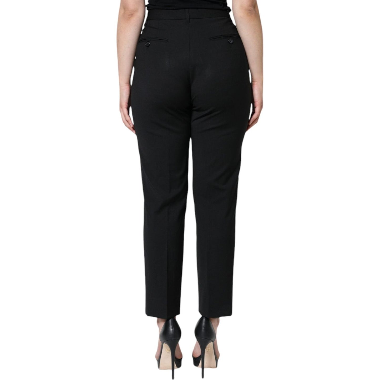 Dolce & Gabbana Black High Waist Tapered Pants PAN75636-46